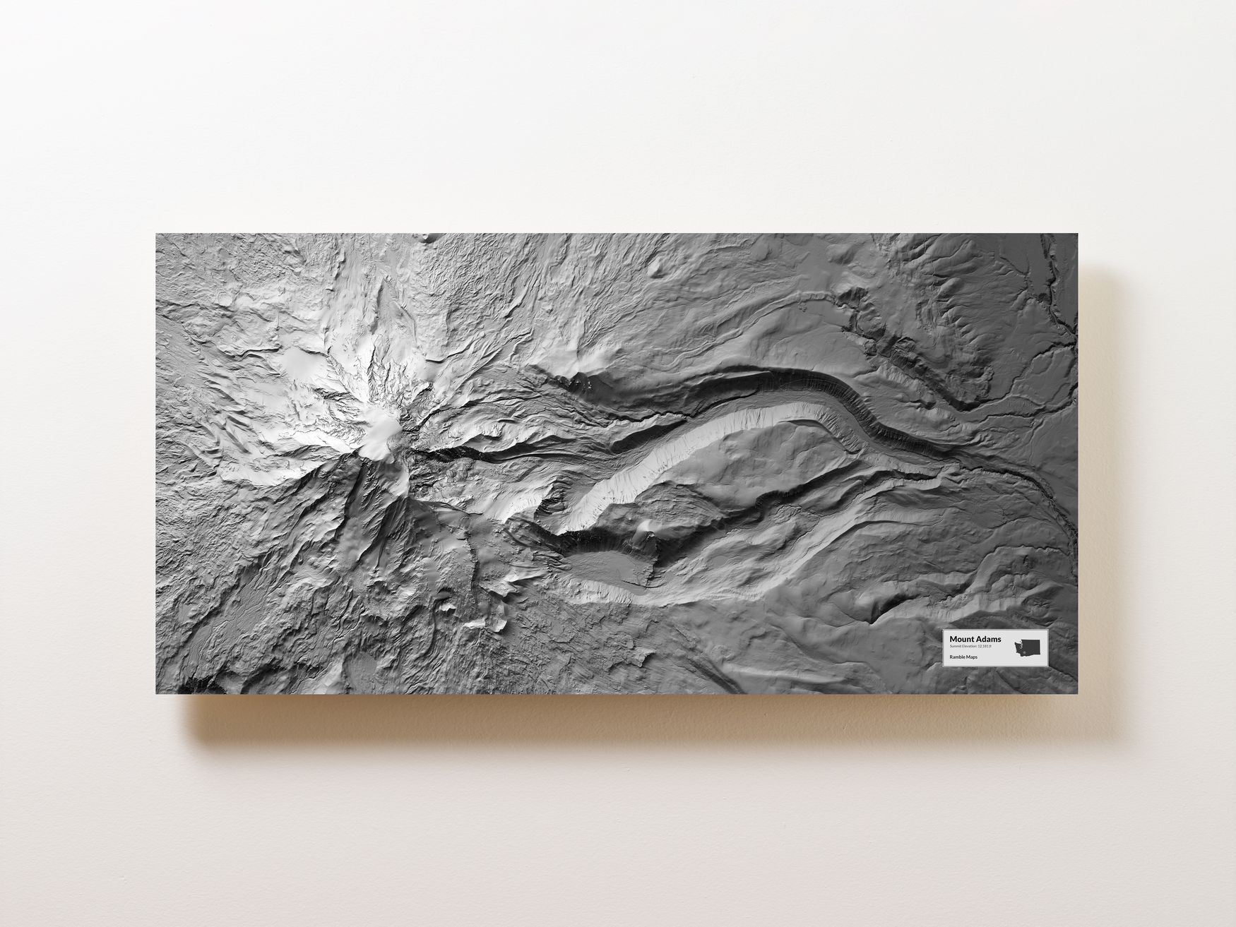 Mount Adams Terrain Map (Wall)